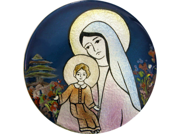 Vierge du cèdre D10,5cm - EMAUX DU LIBAN