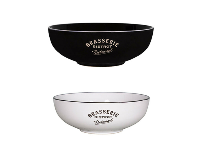 Ensemble 2 saladiers noir blanc 26cm