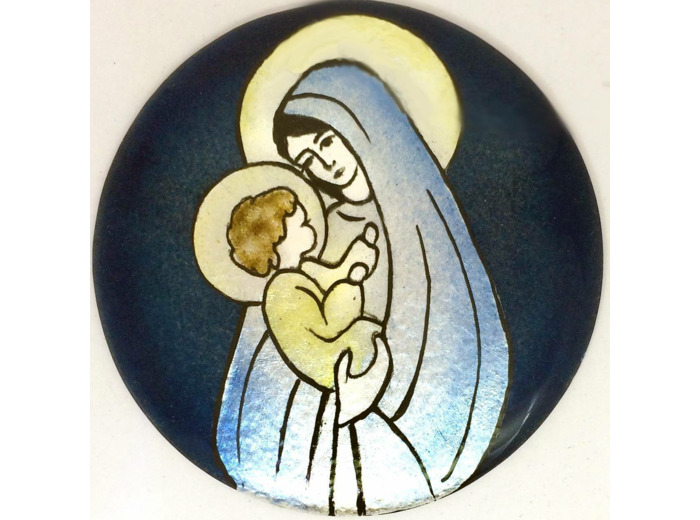 Vierge de l'hexagone D8,3cm - EMAUX DU LIBAN