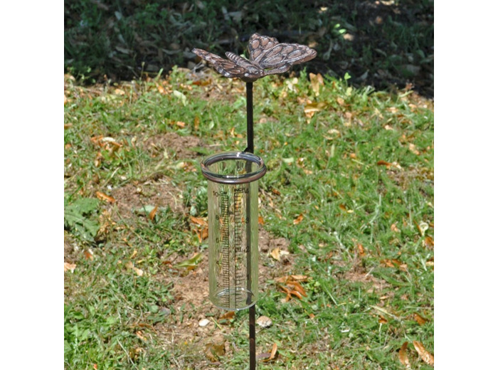 Pluviomètre jardin Papillon 71x8x10cm