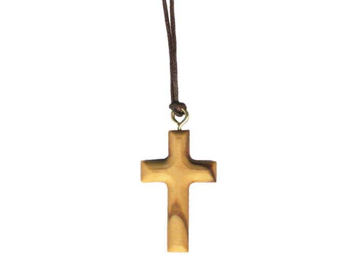 Croix en Olivier 3,5cm avec Lacet
