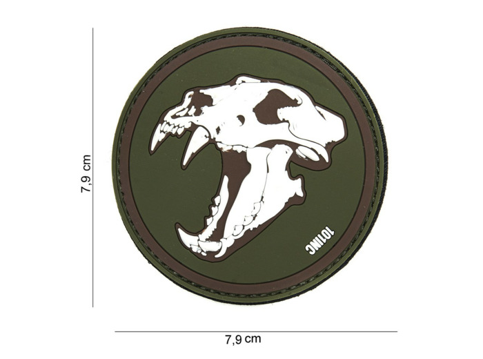 Patch 3D PVC Tigre aux dents de sabre (vert)