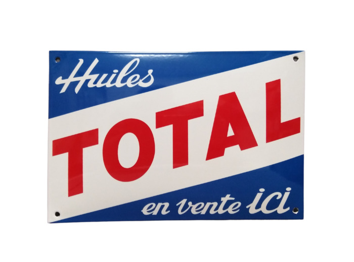 Plaque émaillée - TOTAL - Vintage