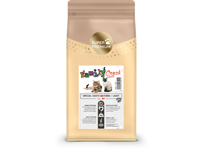 Croquettes SUPER PREMIUM pour chat senior/light - 2 tailles