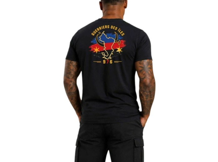 T‑shirt Ultramarins « Guerriers des Îles » – 976 Mayotte – Coton 190 g (noir)