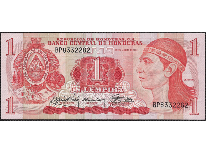 HONDURAS 1 LEMPIRA 30-3-1989 SERIE BP NEUF (W68c)