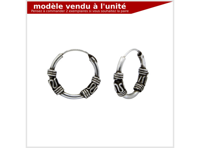 Créole ethnique en argent 925