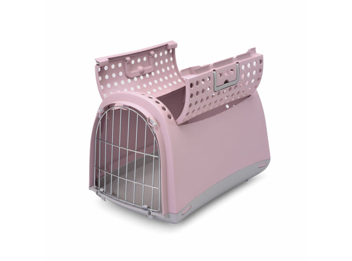 Cage de transport "Linus Cabrio" Rose - 50 x 32 x 34.5cm