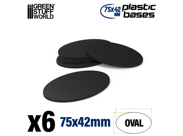 Socles plastiques ovales 75x42mm noir