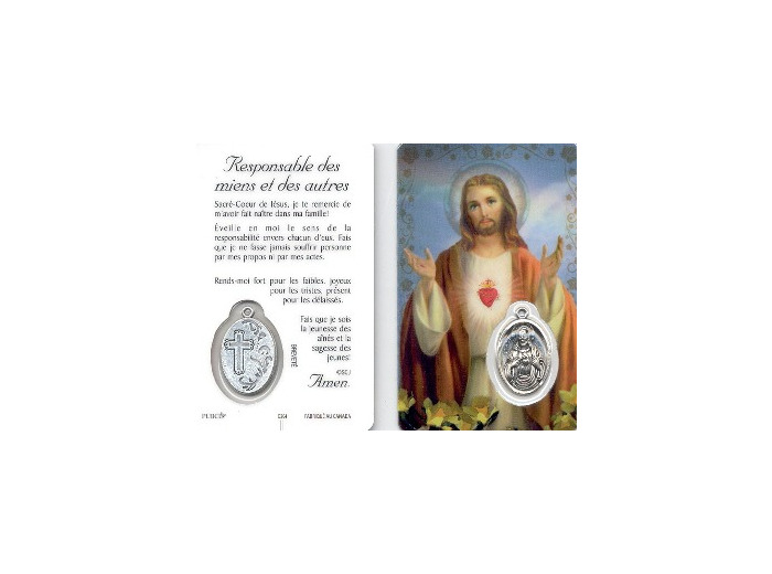 Carte-prière avec insertion SACRE COEUR-italien