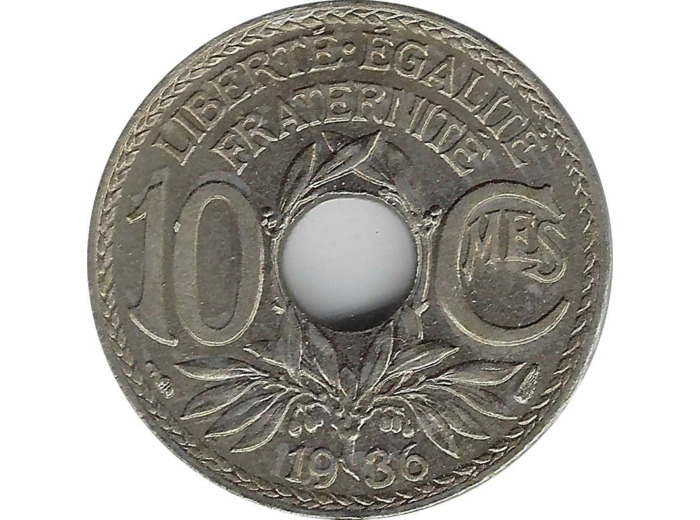 FRANCE 10 CENTIMES LINDAUER 1936 SUP