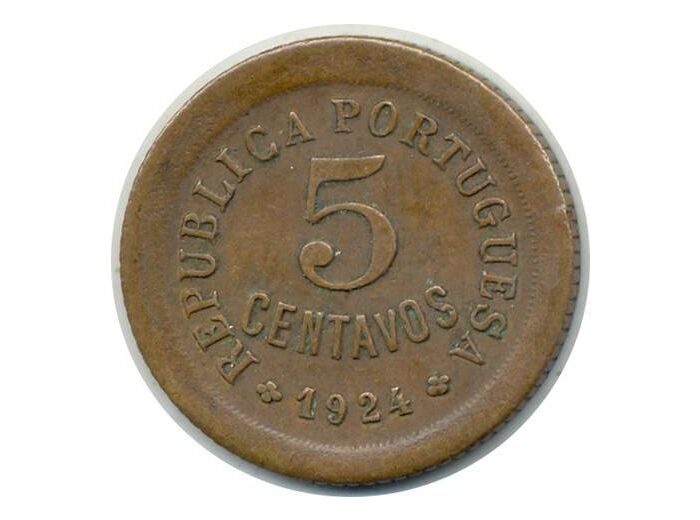 PORTUGAL 5 CENTAVOS 1924 TB+ (W572)