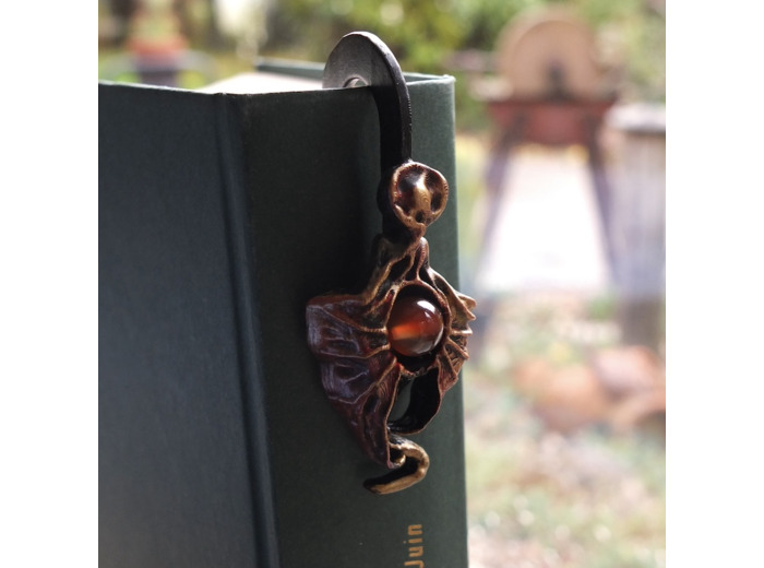 Marque Pages 3D "Dragonnière" Pierre naturelle Cornaline