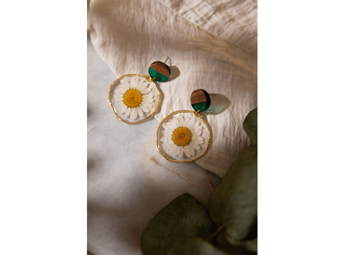 Boucles d'oreilles "Pâquerette"