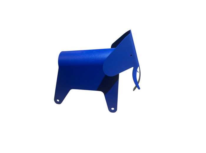 Sculpture Eléphant acier bleu