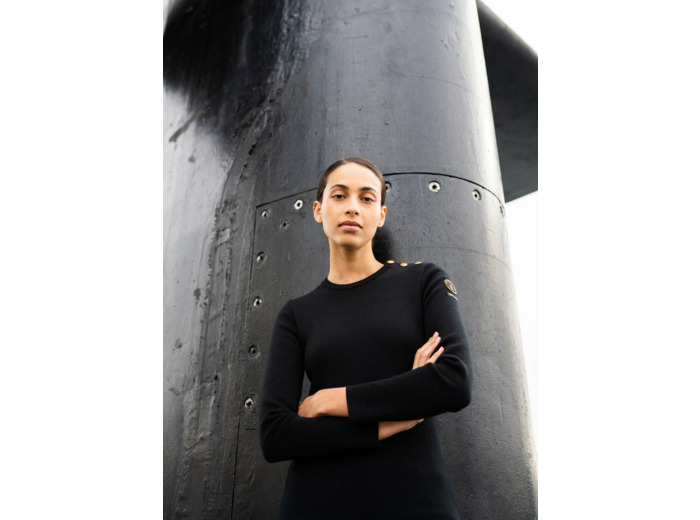 Pull marin uni "Astrolabe" SAINT JAMES x Marine nationale