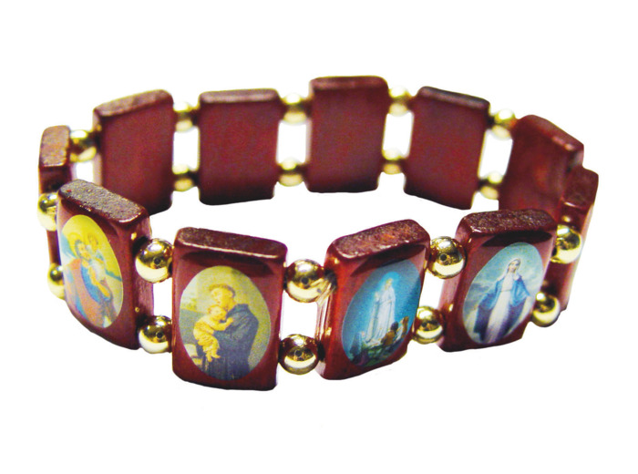 Bracelet 11 Multisaints en Bois Moyen Modèle (min:13pièces)