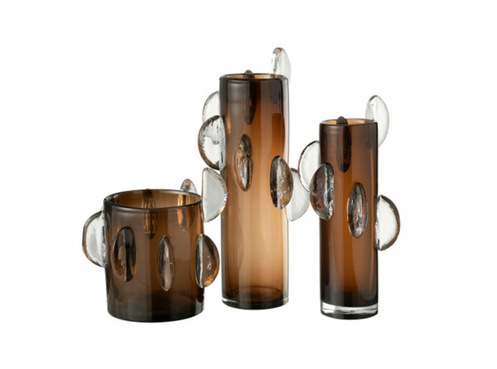 Grand vase verre marron 20x20x46cm