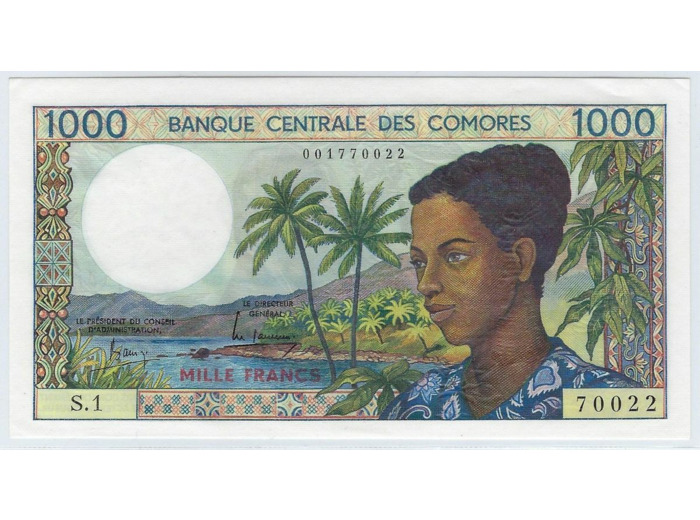 COMORES 1000 FRANCS 1984 S.1 NEUF