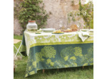 Nappe enduite sur mesure MILLE HORTENSIAS VERT Garnier-Thiebaut