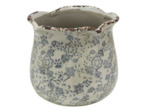 Pot céramique motif floral 17x18x18cm