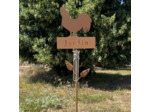 Pluviomètre coq métal à planter jardin 22x6x110cm