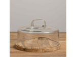 Grand Plat Rond à Cloche Artisan Bois de Manguier 19x30cm