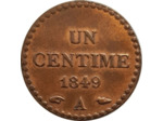 FRANCE 1 CENTIME DUPRE 1849 A accent SUP-
