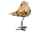 Oiseau décoratif verre brun 12x8x15cm