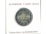 ALLEMAGNE 2019 A 2 EURO COMMEMORATIVE 70 eme ANNIVERSAIRE DE BUNDESRAT SUP