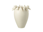 Vase aux oiseaux Budgie céramique blanc 40x33x33cm