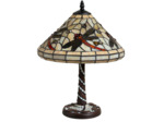 Lampe à poser libellule mosaïque en verre et métal 43x30cm