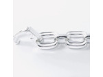 Bracelet Grosse Maille Argent Rhodié Femme