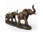 Déco famille 3 éléphants dorés 41x10x17cm