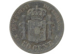 ESPAGNE 50 CENTIMOS 1880 MSM TB