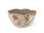 Pot de fleurs ondulé céramique beige rose 9x16x16cm
