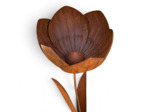 Tuteur Jardin Fleur ouverte fer rouille 38x38x144cm