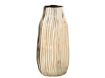 Vase rainures verre or medium 12x12x26cm