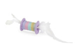 Jouet "Bobine + plumes" pour chat - 5cm