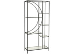 Grande étagère acier verre 2 parties 180x40x201cm