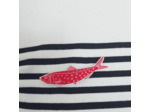 Broche sardine coloris rouge pois rose et violet