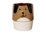Cache Pot Sculpture Chien en Céramique Émaillée 13x11cm