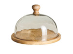 Plateau rond cloche en verre Soledad 19x28cm