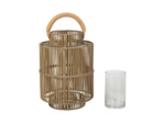 Lanterne d'extérieur Pasil naturel osier cuir 31x45cm