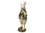 Figurine lapin résine beige 8x9x25cm