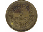 FRANCE 5 FRANCS LAVRILLIER CUPRO ALU 1946 TB+ coup sur tranche