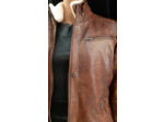GALIA 4141 Veste femme cuir cognac