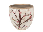 Pot de fleurs d'intérieur beige et marron en céramique14x13cm