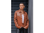 A101971 Blouson femme cuir agneau cognac, kaki