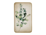 Plateau eucalyptus vert doré métal 15x26x26cm